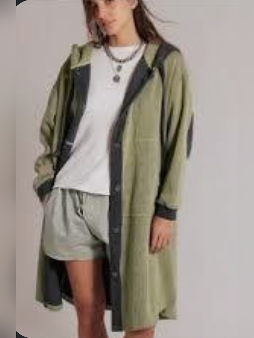 NWT Tomorrow's Sweatshirt Cardigan by Free People Sage Green